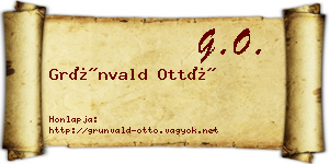 Grünvald Ottó névjegykártya